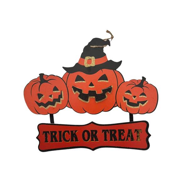 Trick or Treat Halloween Wreath Kit with Pumpkin Sign and Festive Ribbons - Picture 2 of 5